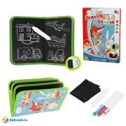 Книжка для рисования мелом, мелки 4 шт. в компл., кор.628-93