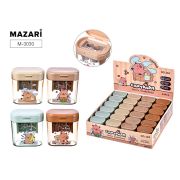 Точилка пластиковая КАПИБАРА, 2 отверстия для заточки, 4 дизайна, с контейнером для стружки, картонный дисплей