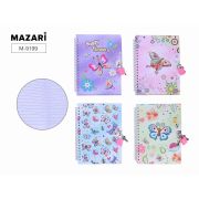 Блокнот 13х18 см БАБОЧКИ, 48 листов, с замочком, линованный внутренний блок, плотность бумаги 70 г/м2, 4 дизайна в ассортименте, ОПП-упаковка