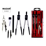 Готовальня, 7 предметов (циркуль 120 мм, игла, циркуль- трансформер 95 мм, циркуль- измеритель 120 мм, грифель для циркуля в футляре, насадка на рейсфедер, держатель для рейсфедера), пластиковая упаковка с подвесом