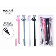 Карандаш вечный КОШЕЧКИ, 4 цвета корпуса в ассортименте, ПВХ-упаковка