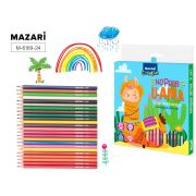 Карандаши цветные пластиковые LLAMA, 24цв., шестигранный корпус, d грифеля = 2.6 мм, картонная упаковка с европодвесом