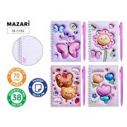 Набор CUTE, в комплекте: блокнот 10 x 14 см, картонная обложка с эффектом 3D, внутренний блок в линейку (38 листов, плотность бумаги 70г/м2), ручка шариковая автоматическая (пулевидный пишущий узел 1.0 мм), ассорти 4 дизайна, ОПП-упаковка