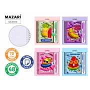 Набор подарочный ФРУКТЫ, в комплекте: блокнот с замочком 17,5 x 19,5 см, внутренний блок в клетку (48 листов, плотность бумаги 70г/м2), ручка шариковая автоматическая(пулевидный пишущий узел 0,7мм), ассорти 4 дизайна, ОПП-упаковка