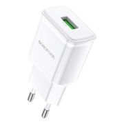 Блок питания сетевой 1 USB Borofone BA59A, 3000mA QC3.0, цвет: белый