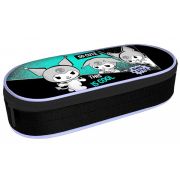 75747 Пенал корпусный овальный Куроми, размер 210*85*50мм. Жесткий каркас овальной формы на картоне с закругленными краями. Корпус покрыт  полиэстером 210 ден. По краям имеется текстильная отделка. Внутри откидная планка для канцелярских принадлежно