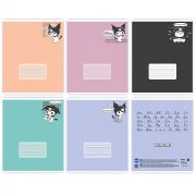 76989 Тетрадь Куроми, формат А5, на скрепке, 24 листа, линейка с полями, внутренний блок офсет 60-65 г, 92% белизна, обложка мелованный картон + ВД-лак, 5 дизайнов в спайке