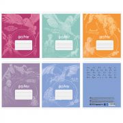 76993 Тетрадь Гарри Поттер, формат А5, на скрепке, 24 листа, линейка с полями, внутренний блок офсет 60-65 г, 92% белизна, обложка мелованный картон + ВД-лак, 5 дизайнов в спайке