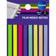 80204 Клейкие листки-индексы пластиковые 8 неоновых цветов x 20 листов. Размер 60*5 мм