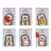 Блокнот МАЛЫЙ ФОРМАТ А7, 40 л., гребень, картон, клетка, HATBER, «Хорошо быть ёжиком», 081183, 40Б7В