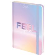 Ежедневник датированный 2026 с резинкой 145х203 мм, А5, BRAUBERG, твердый, «Нежность», 117347