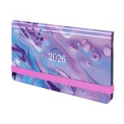 Еженедельник датированный 2026 с резинкой 171х93 мм, BRAUBERG, твердый, УФ-ЛАК, 64 л., «Мрамор», 117352