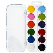 Краски акварельные ЮНЛАНДИЯ «ЮНЫЙ ВОЛШЕБНИК», медовые, 12 цветов, круглые кюветы, пластик, 192358