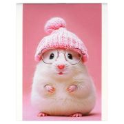 Блокнот, А6, 40 л, арт. 71601 МЫШКА В ШАПОЧКЕ / Блок - белый офсет 60 г/м², клетка, мягкий переплёт (1 скоба), глянцевая ламинация, матовая ламинация/