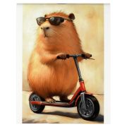 Блокнот, А6, 40 л, арт. 71602 КАПИБАРА НА САМОКАТЕ / Блок - белый офсет 60 г/м², клетка, мягкий переплёт (1 скоба), глянцевая ламинация, матовая ламинация/