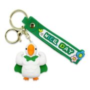 Брелок для ключей  DK-335 «Гусь в плаще» резиновая фигурка, 5,5см, с кольцом, карабином и петлей (1/12/300)