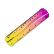 Линейка 15 см. пластиковая DI-669 «Градиент» неломающаяся, прозрачная тонированная, ассорти №9100-WM (12/48/960)