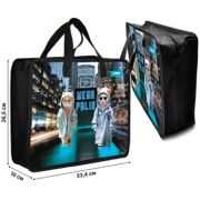 Папка для творчества А4 с ткан. ручками DD-9002 «Megapolis» пластик, молния сверху, черный с рисунком (1/50/100)