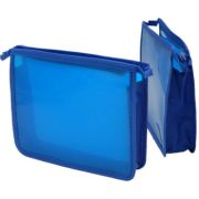 Папка для тетрадей DG-333 А5+ «Синий» пластик, молния сверху, прозрачный тонированный 64EK-10088 (1/480)