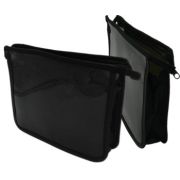 Папка для тетрадей DG-335 А5+ «Черный» пластик, молния сверху, прозрачный тонированный 64EK-10090 (1/480)