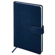 Еженедельник датированный 2026 А5 145х215 мм, BRAUBERG «Augustus», под кожу, темно-синий, 117164