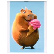 Блокнот, А6, 40 л, арт. 71603 КАПИБАРА С МОРОЖЕНЫМ / Блок - белый офсет 60 г/м², клетка, мягкий переплёт (1 скоба), глянцевая ламинация, матовая ламинация/