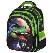 Рюкзак BRAUBERG KIDS FLOSSY, 2 отделения, 3 кармана, «Galaxy Dino», 3D-панель, 40х28х18 см, 273182