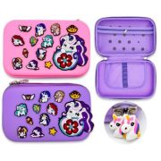 Пенал 1   отд. DK-61 «Пони» 24*16*6см, прямоугольный, силиконовый, с 1 створкой, на молнии, с декаративными  значками, ассорти, в к/к (1/80)