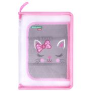 Папка для труда на молнии BRAUBERG KIDS А4, 1 отделение, прозрачная, органайзер, «Tiny cutie», 273397