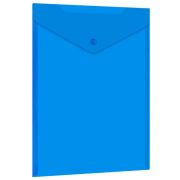 Папка-конверт с кнопкой прозрачная А4 BRAUBERG UNIVERSAL, вертикальная, синяя, 0,15 мм, 273076