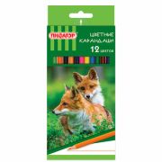 Карандаши цветные ПИФАГОР «ЛЕСНЫЕ ЖИТЕЛИ», 12 цветов, шестигранные, 181334