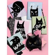 Тетрадь 80 л. А5 кл. скреп. офс. LOREX WAYWARD CAT мел. карт. запечатка форзаца, soft touch