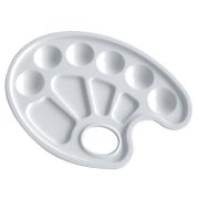 Палитра для рисования,ЛУЧ пластиковая, овальная, 21х16см, толщ,10мм,