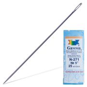 Иглы швейные ручные для переплетн. работ, GAMMA, разм.12, 25шт, N-271
