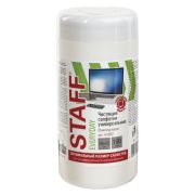 Салфетки для экранов, стекол и пластика универсальные STAFF «EVERYDAY», 10х12 см, туба 100 шт., влаж