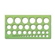 Трафарет окружностей СТАММ 1-36мм, пластиковый, зеленый,  ТТ-21