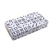 Кубики из белого пластика с черными точками, 16мм, Р00504