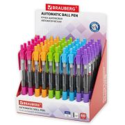 Ручка шариковая автоматическая с грипом BRAUBERG «Instinct», СИНЯЯ, детали ассорти, узел 0,7 мм, лин