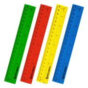 Линейка пластиковая 20 см, BRAUBERG «Crystal Vivid», непрозрачная, флуоресцентная ассорти, европодвес, 210287