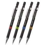 Карандаш механический BRAUBERG «Ring», корпус черный, детали ассорти, ластик, 0,5 мм, 181418