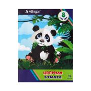 Цветная бумага А4, Alingar, 16л.8цв., на  скрепке