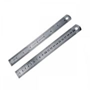 Линейка 20 см Alingar,  металлическая, толщина 0,7 мм, индивидуальная упаковка ПВХ,  европодвес