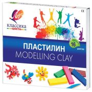 Пластилин классический ЛУЧ «Классика», 16 цветов, 320 г, со стеком, картонная упаковка, 20С1329-08