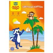 Картон цветной А5 Мульти-Пульти 8л 8цв немел. 13977