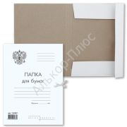 Папка для бумаг с завязками ГЕРБ РОССИИ.карт.пл.300г/кв,м, до 200л.BRAUBERG Standart