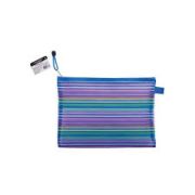 Папка-конверт на молнии В5+ Stripes сетчатая ткань, BRAUBERG