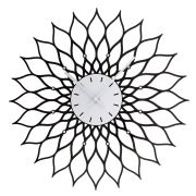 Часы  настенные серия Акрил Кружево со стразами чёрные с белым 40см  118695