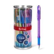 Ручка шариковая Berlingo «I-10 Color» синяя, 0,4мм, корпус ассорти
