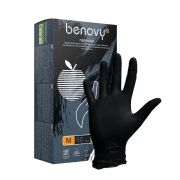 Перчатки « Benovy » виниловые неопудренные нестерильные черные размер L 50 пар (100 штук)