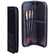 Пенал-тубус для кистей на молнии ПЧЕЛКА, кожзам, 270*90мм, чёрный